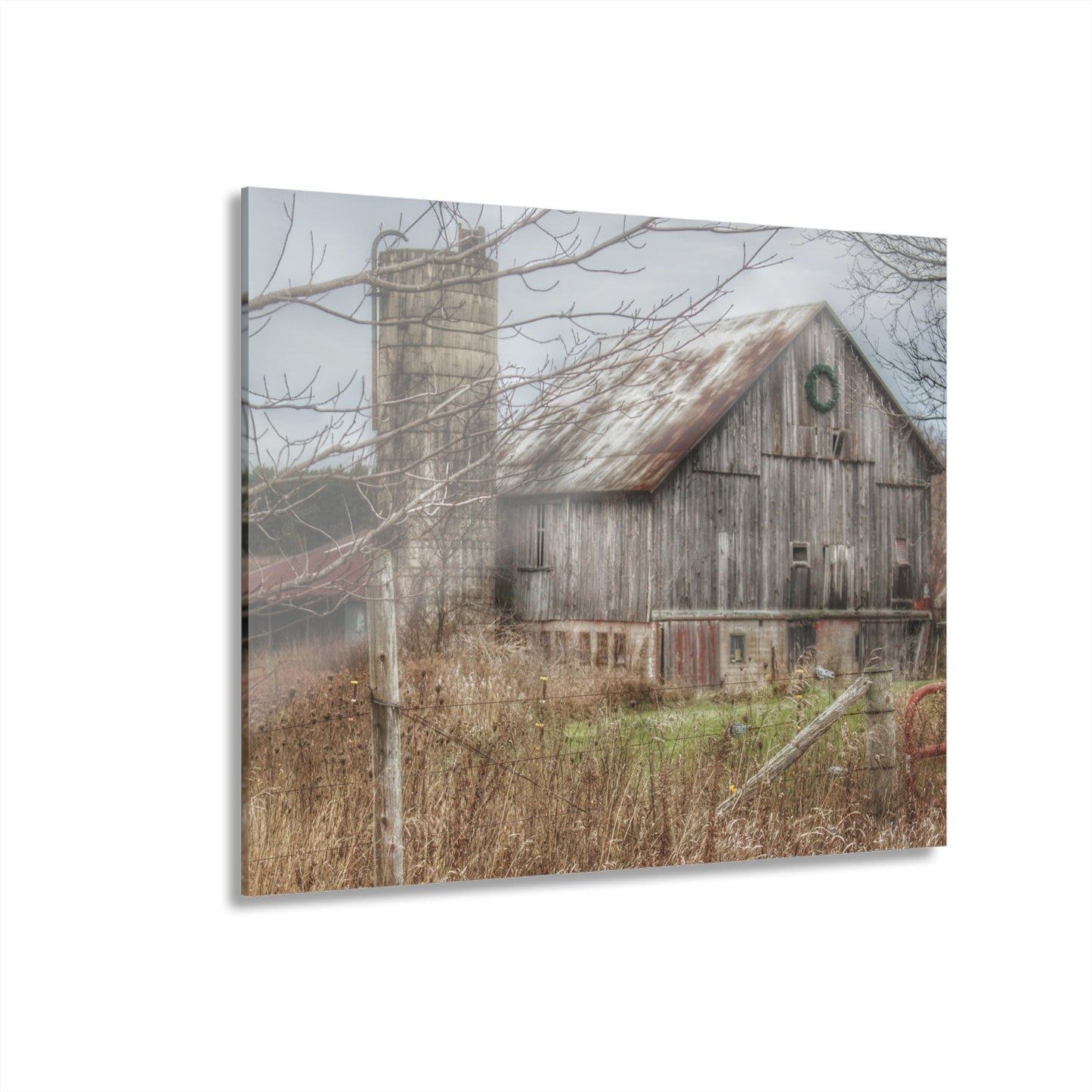 U R There Photography Churchill Christmas Barn I Rustic Farmhouse Acrylic Wall Print