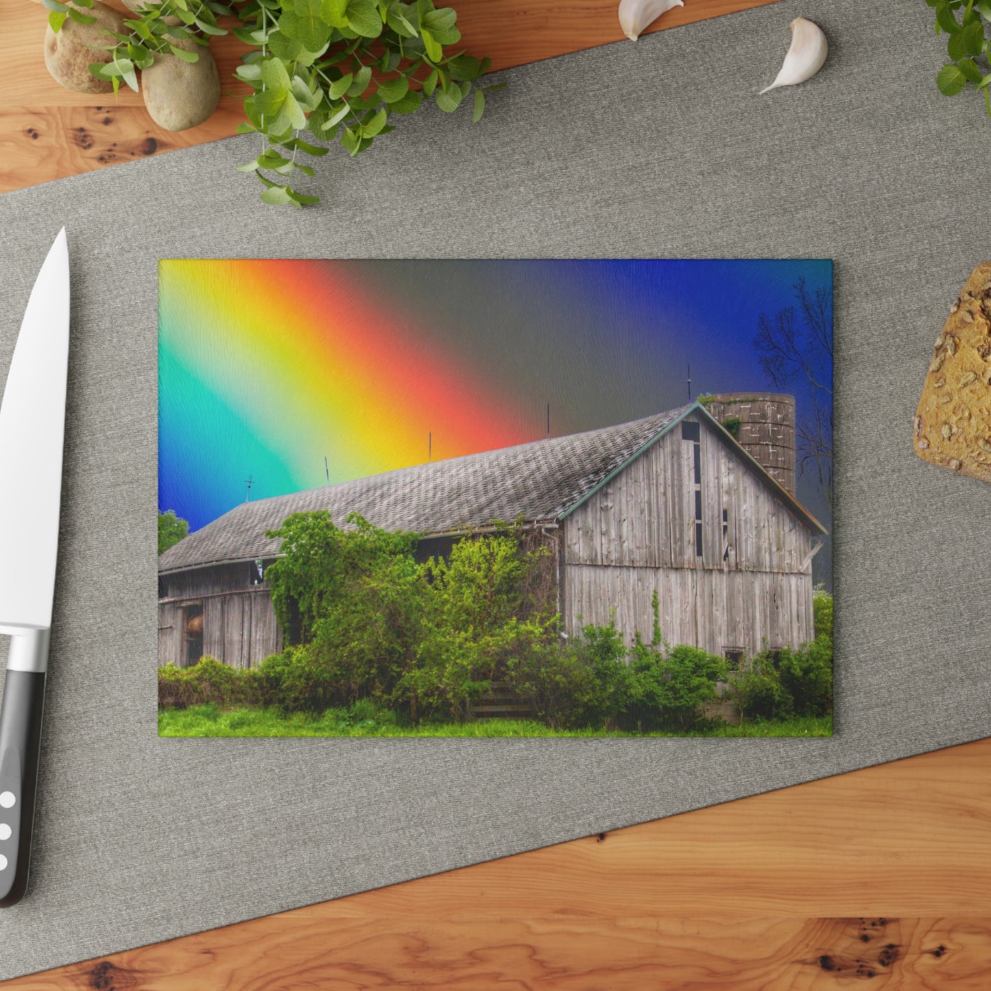 U R There Photography Wilder Road Wonderment Rustic Farmhouse Tempered-Glass Cutting Board