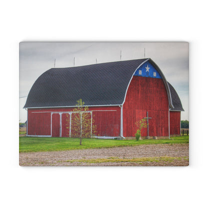 U R There Photography M-24 Star Barn Rustic Farmhouse Tempered-Glass Cutting Board