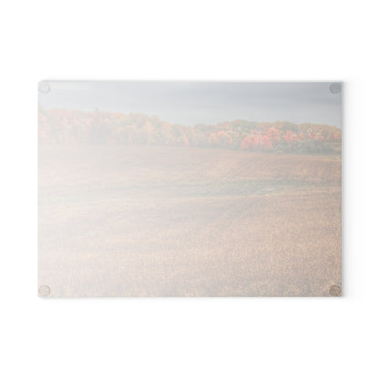 U R There Photography Colors of Fall on Lippincott Road Rustic Farmhouse Tempered-Glass Cutting Board