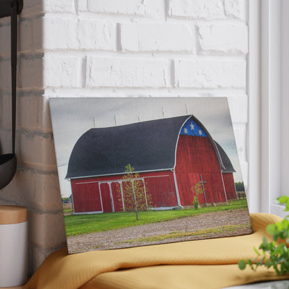 U R There Photography M-24 Star Barn Rustic Farmhouse Tempered-Glass Cutting Board