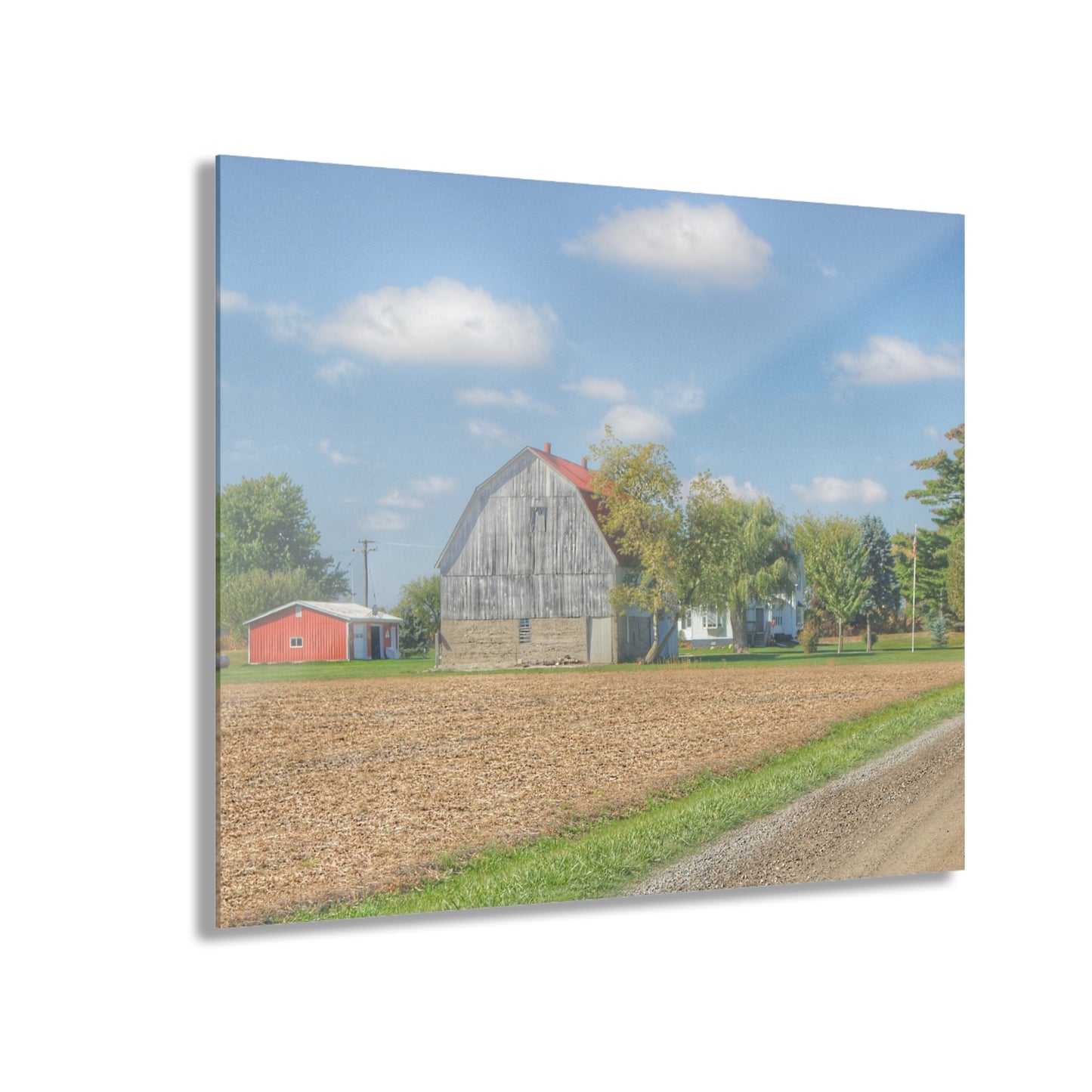U R There Photography Sheridan Line Road Grey I Rustic Farmhouse Acrylic Wall Print