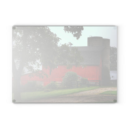 Barn Boutique Rustic Tempered-Glass Cutting Board| Five Lakes Road Red