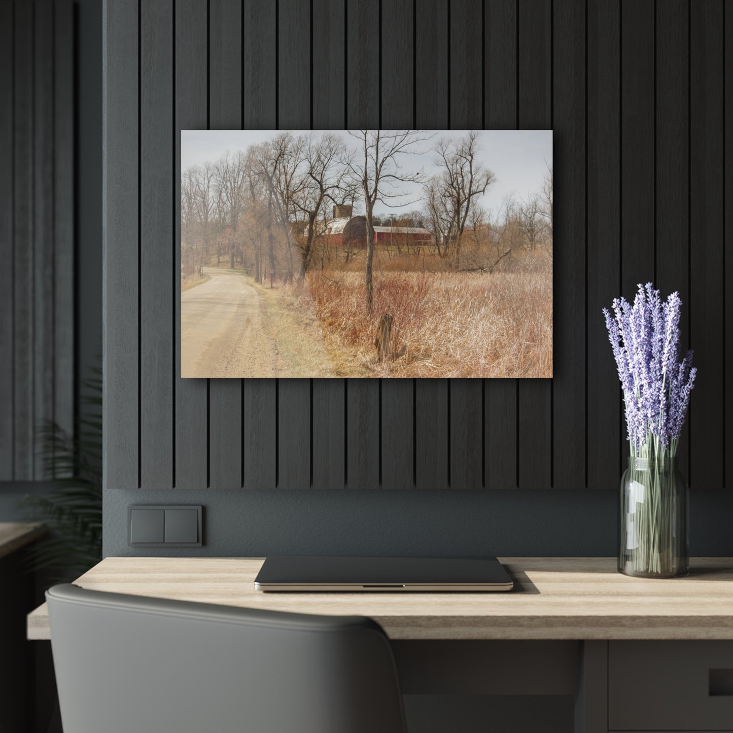 U R There Photography Hough Road Hidden Reds Rustic Farmhouse Acrylic Wall Print