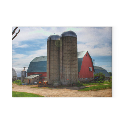 U R There Photography South Washburn Red Rustic Farmhouse Tempered-Glass Cutting Board