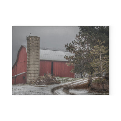 Barn Boutique Rustic Tempered-Glass Cutting Board| South Kirk Road Red