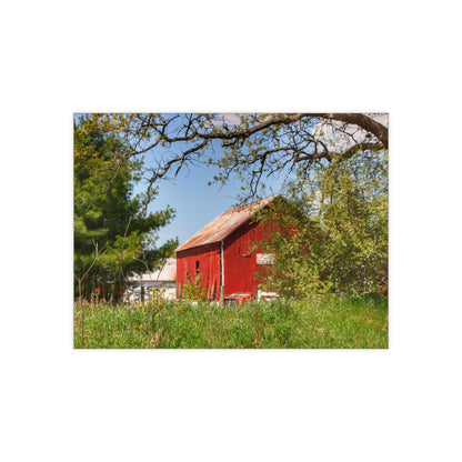 U R There Photography Bronson Lake Road Barn at the Bend Rustic Farmhouse Decorative Ceramic Tile 6" × 8" Glossy