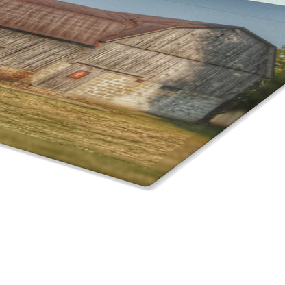 U R There Photography Irish Road Grey Rustic Farmhouse Tempered-Glass Cutting Board