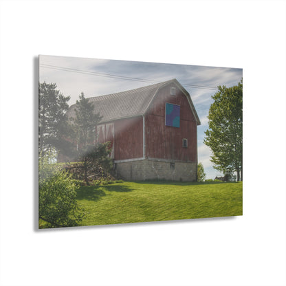 U R There Photography Mertz Road Quilted Red Rustic Farmhouse Acrylic Wall Print