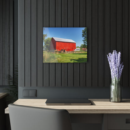 U R There Photography Harris Road Red Rustic Farmhouse Acrylic Wall Print