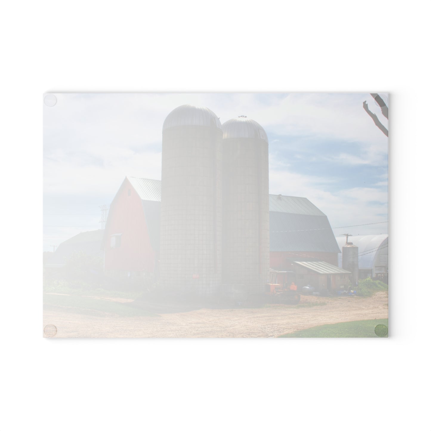 U R There Photography South Washburn Red Rustic Farmhouse Tempered-Glass Cutting Board