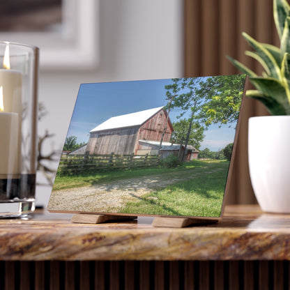 U R There Photography Castle Road Cow Barn II Rustic Farmhouse Decorative Ceramic Tile