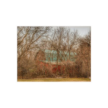 U R There Photography Bray Road Hidden Barnyard Red III Rustic Farmhouse Decorative Ceramic Tile