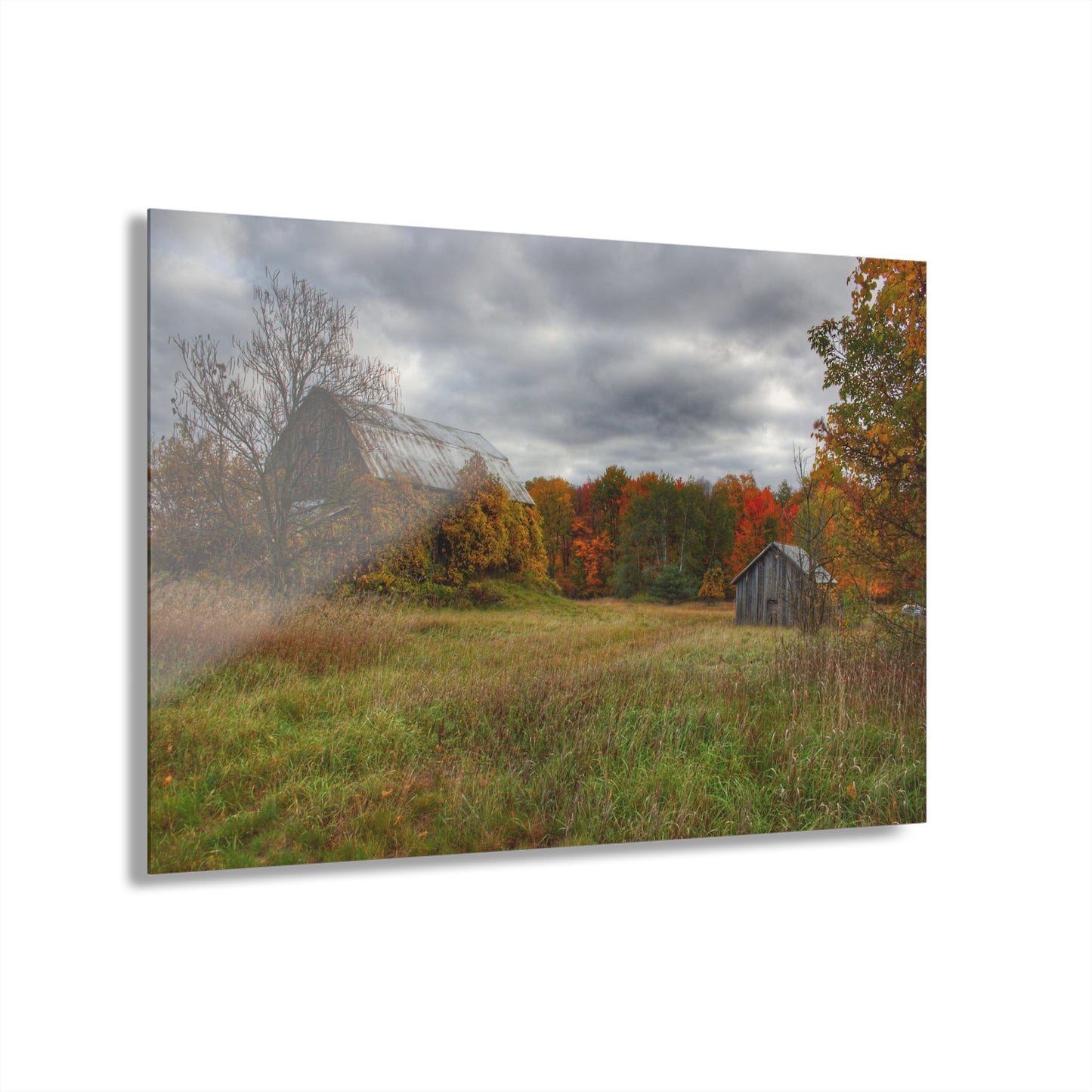 U R There Photography Church Road Grey and Little Grey Rustic Farmhouse Acrylic Wall Print