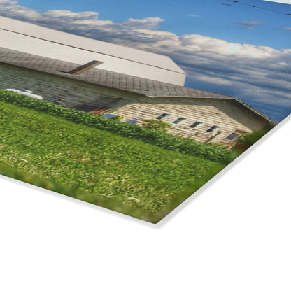 U R There Photography Lake Road Whites Rustic Farmhouse Tempered-Glass Cutting Board