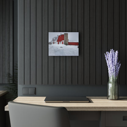 U R There Photography South Elba Block Red Rustic Farmhouse Acrylic Wall Print