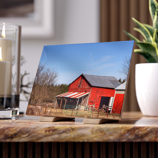 U R There Photography Cass City Carousel Red Rustic Farmhouse Decorative Ceramic Tile