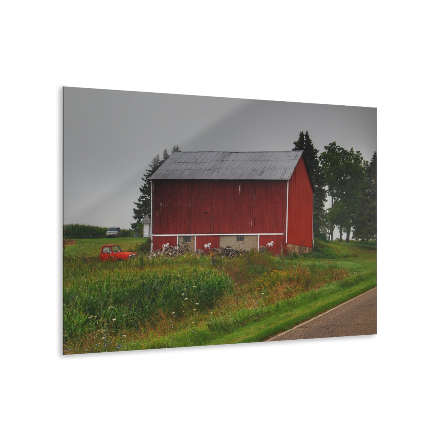 U R There Photography Brown Road Horse Barn I Rustic Farmhouse Acrylic Wall Print