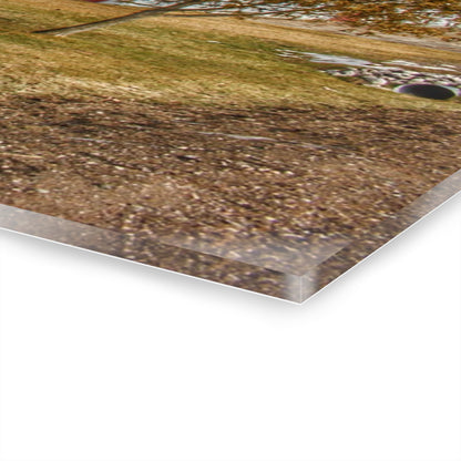 U R There Photography Newark Road Red and Silos I Rustic Farmhouse Acrylic Wall Print