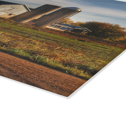 U R There Photography Cade Road White Rustic Farmhouse Tempered-Glass Cutting Board