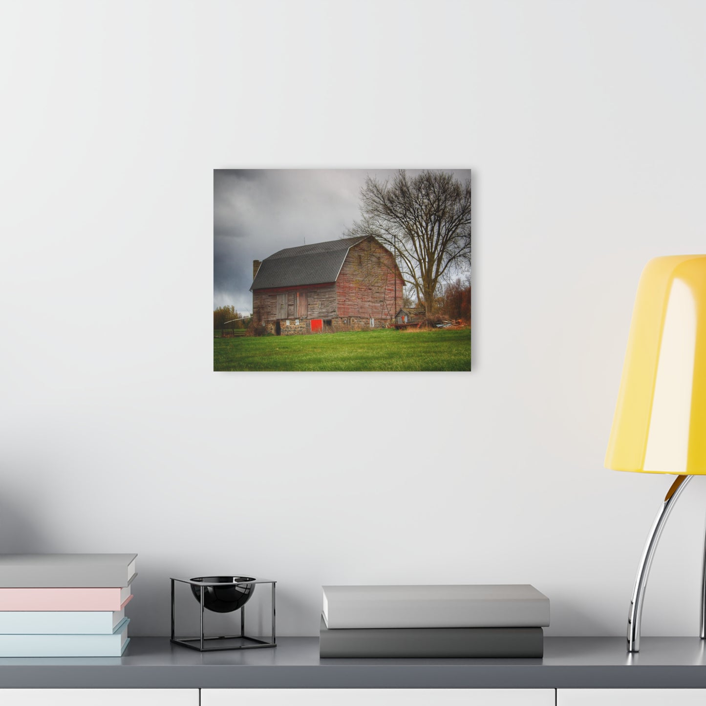 Barn Boutique Modern Farmhouse Acrylic Wall Print| Ashley Drive Fieldstone Red