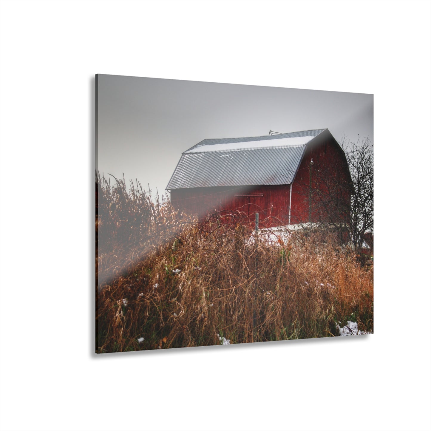 U R There Photography Noble Road Red Rustic Farmhouse Acrylic Wall Print