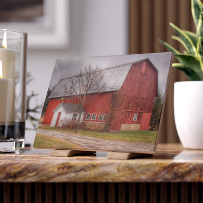 U R There Photography Bray Road Red II Rustic Farmhouse Decorative Ceramic Tile