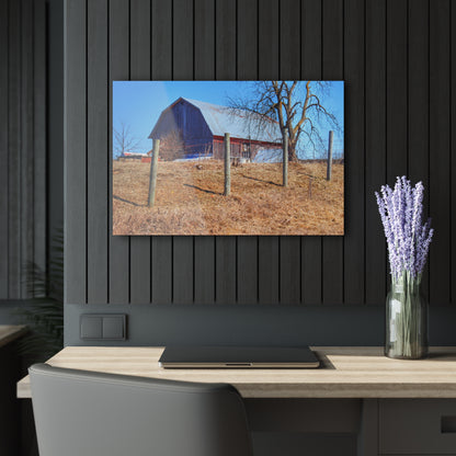 U R There Photography Marathon Haybarn on the Hill II Rustic Farmhouse Acrylic Wall Print
