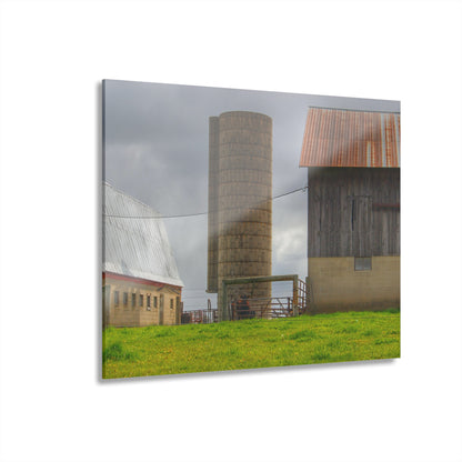 U R There Photography Clothier Road Grey and Silo Rustic Farmhouse Acrylic Wall Print