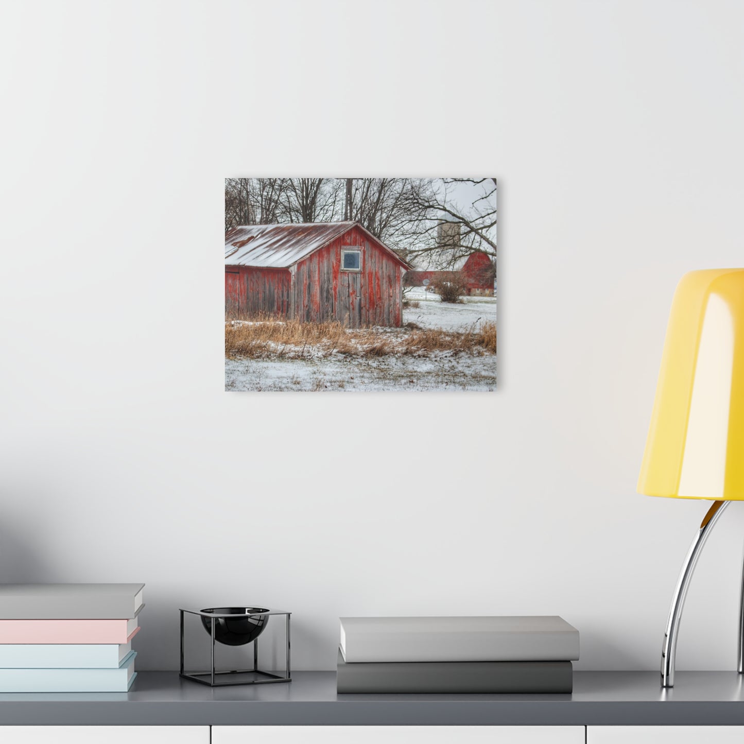U R There Photography Frenchline Road Red Shack Rustic Farmhouse Acrylic Wall Print