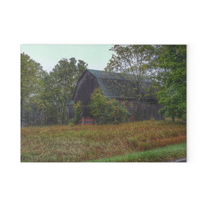 U R There Photography Metamora Road Grey Rustic Farmhouse Tempered-Glass Cutting Board