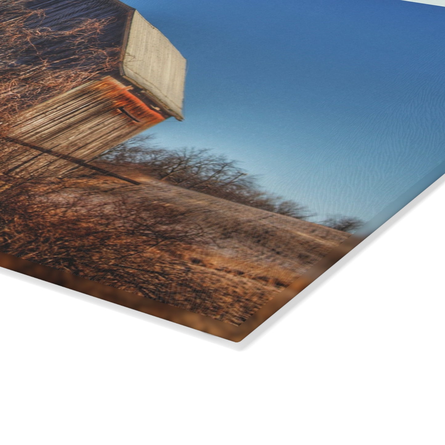 U R There Photography Newark Road Brown Beauty Rustic Farmhouse Tempered-Glass Cutting Board