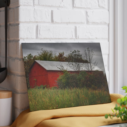 U R There Photography Willard Road Red I Rustic Farmhouse Tempered-Glass Cutting Board