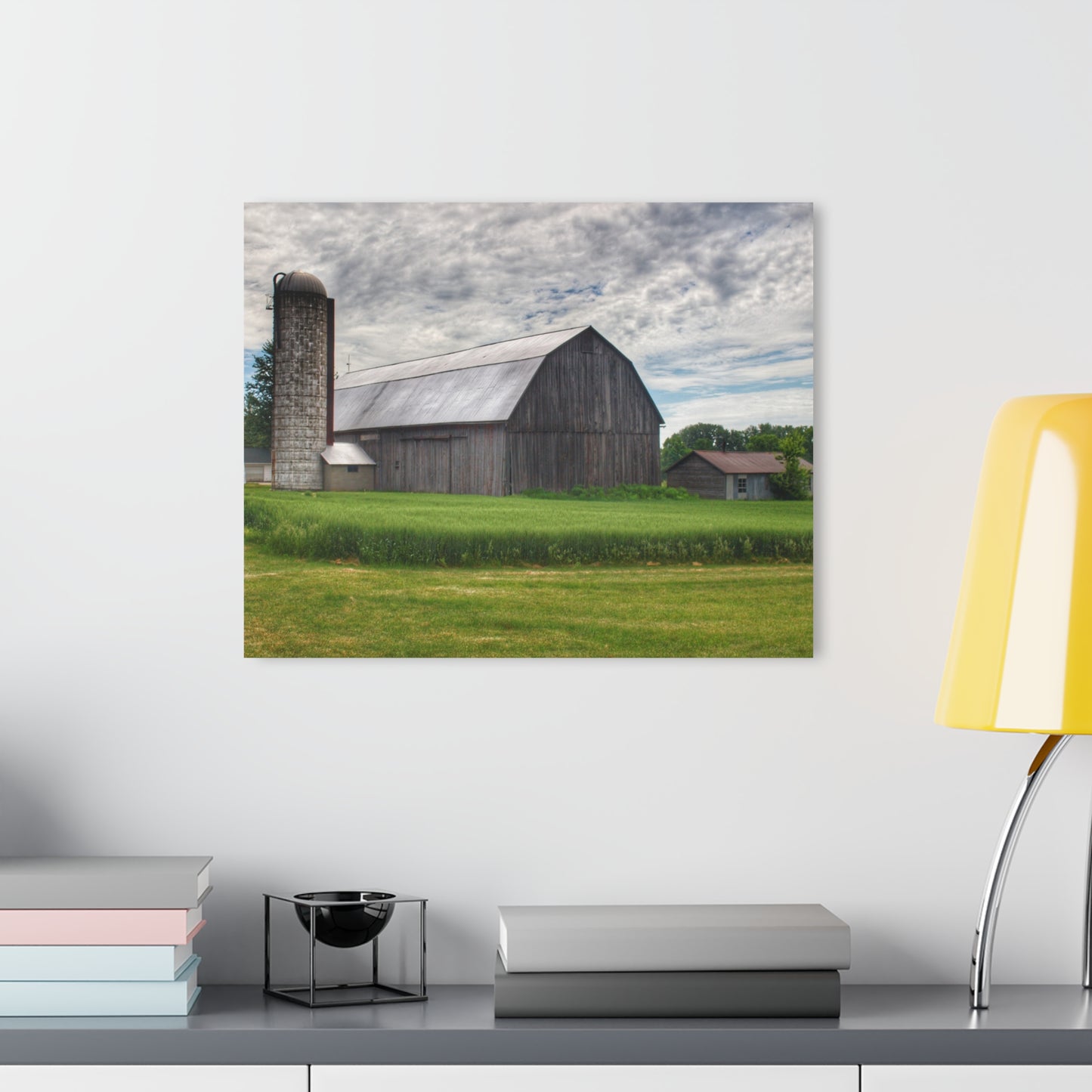 U R There Photography West Tuscola Road Grey Rustic Farmhouse Acrylic Wall Print