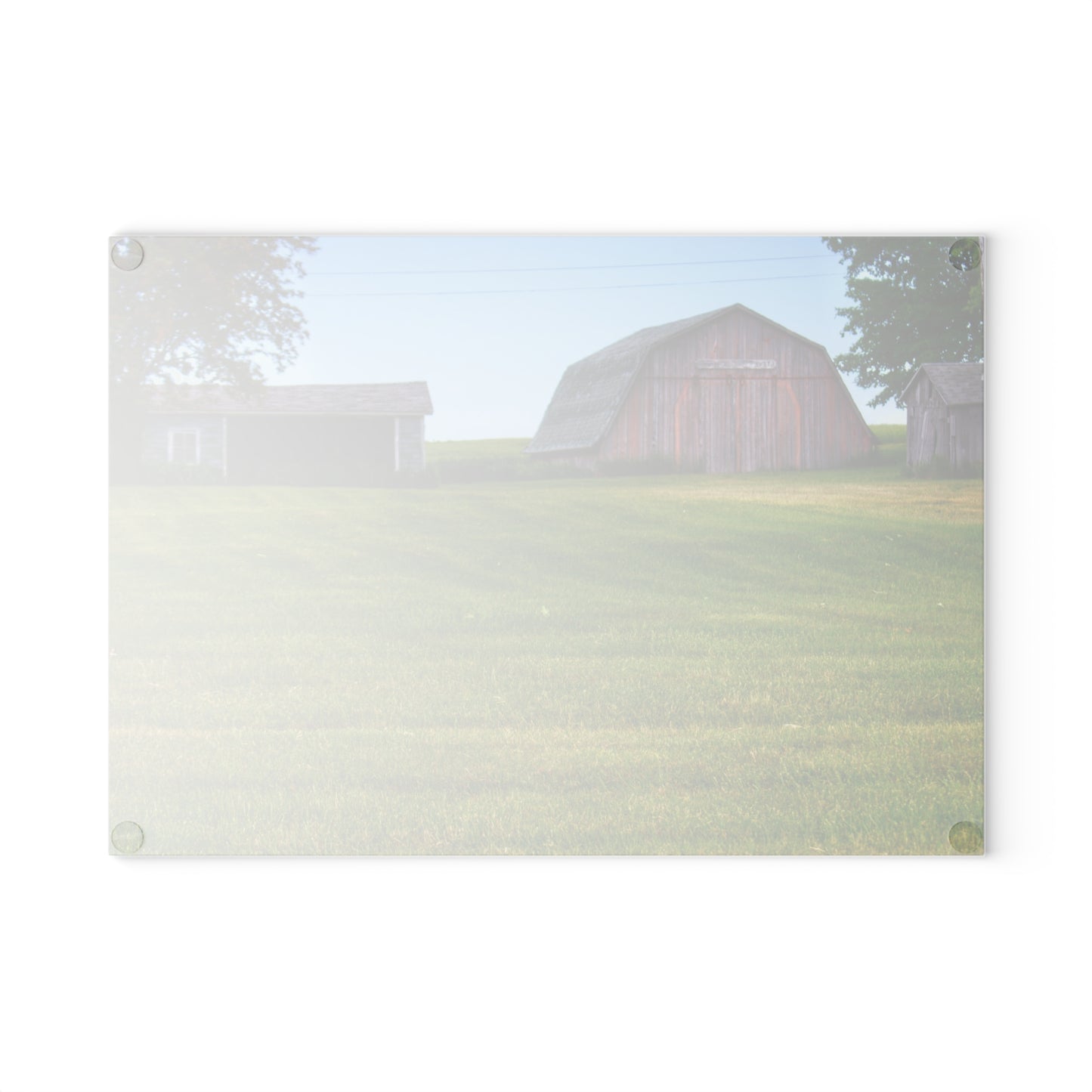 U R There Photography Cass City Elmwood Road Greys Rustic Farmhouse Tempered-Glass Cutting Board