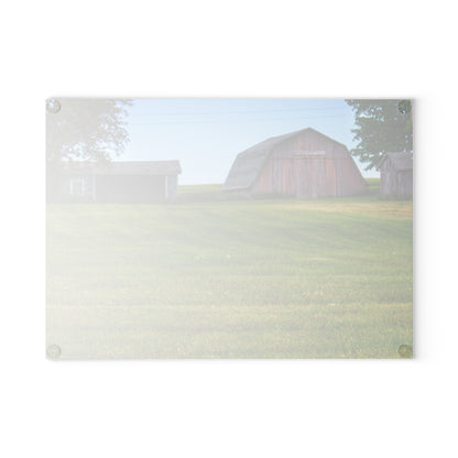 U R There Photography Cass City Elmwood Road Greys Rustic Farmhouse Tempered-Glass Cutting Board