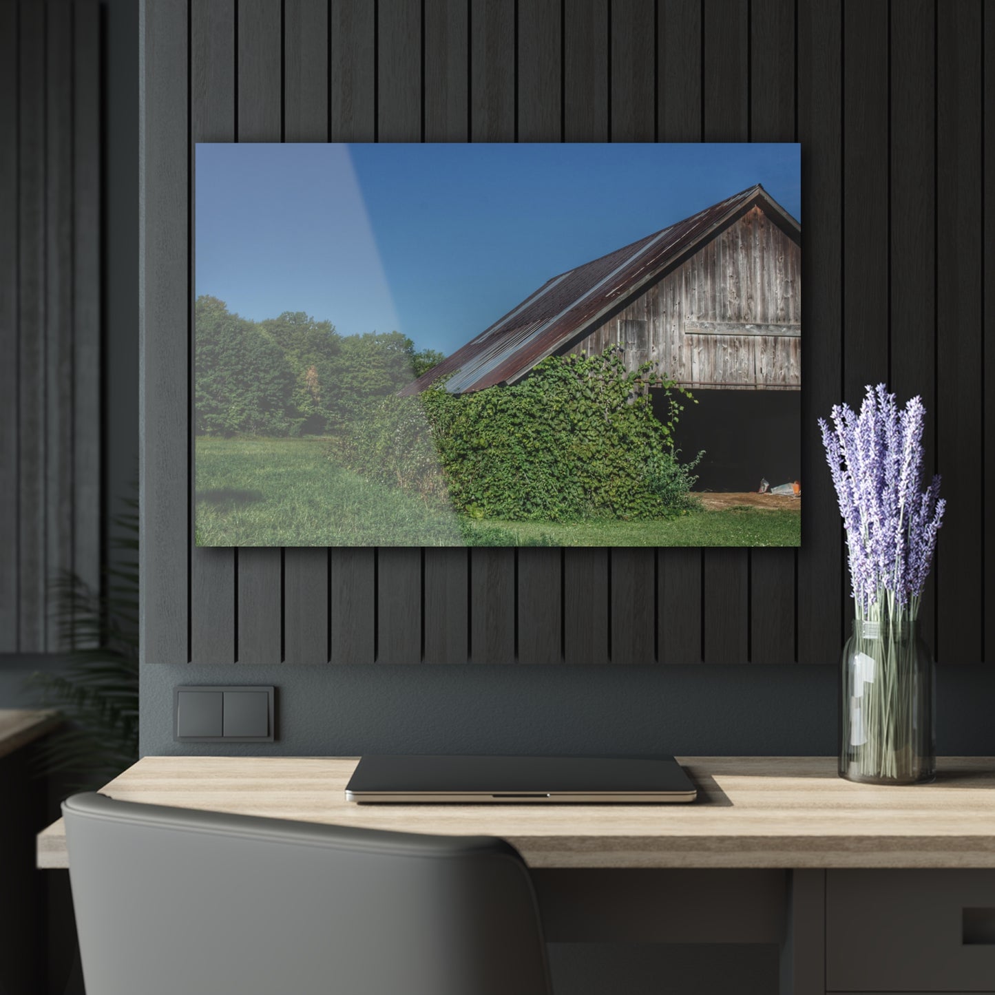 U R There Photography Grey Shack of Millington Rustic Farmhouse Acrylic Wall Print