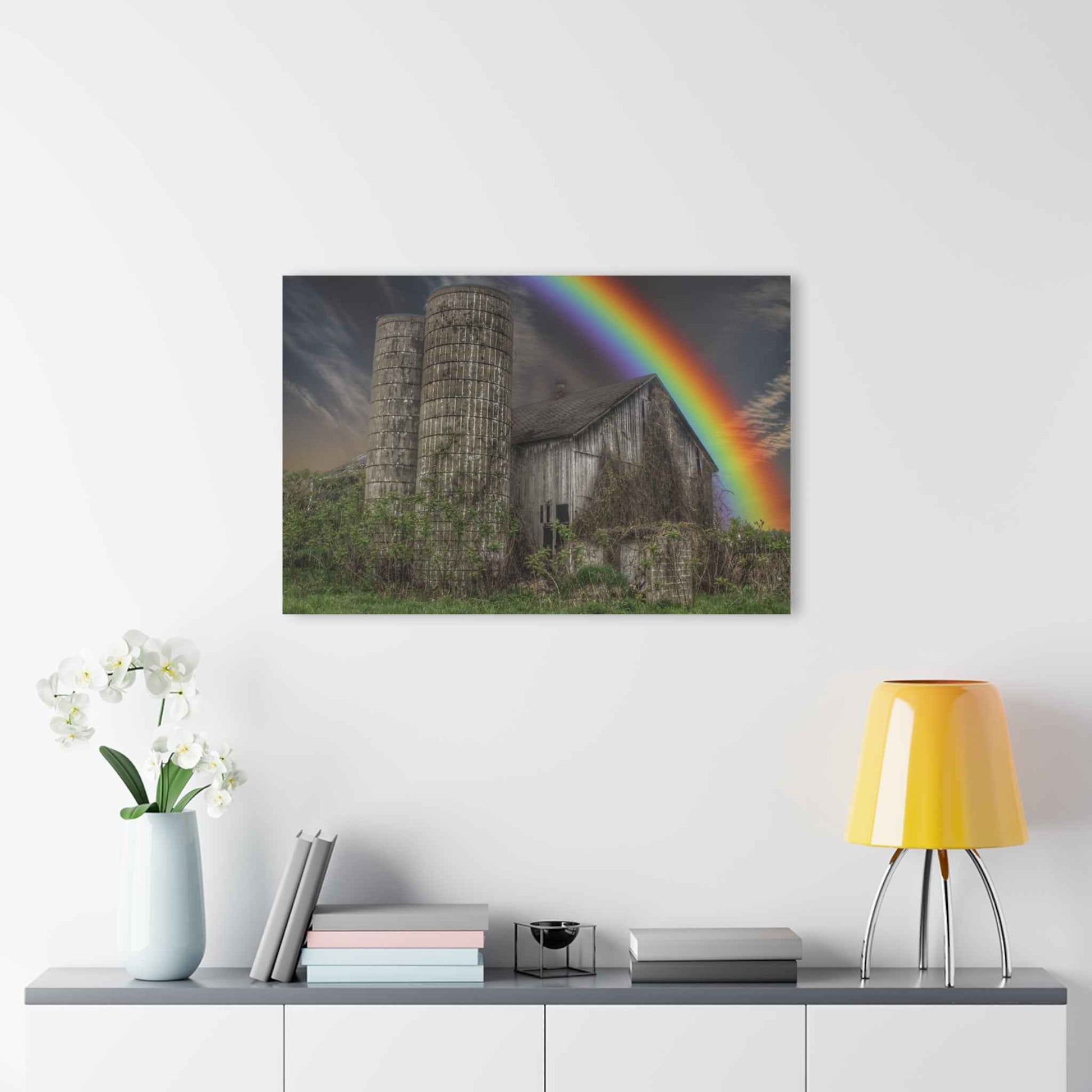 U R There Photography Somewhere Under the Rainbow Rustic Farmhouse Acrylic Wall Print