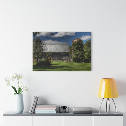 U R There Photography Ludwig Road Summer Grey and Silo Rustic Farmhouse Acrylic Wall Print