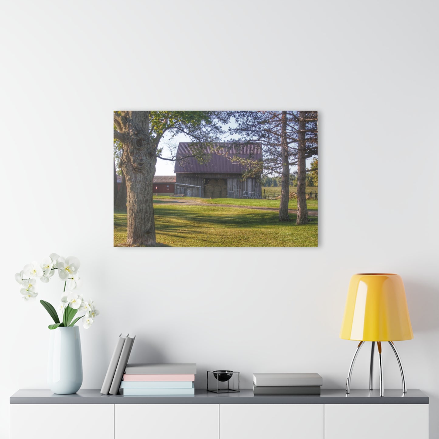 U R There Photography Newark Road Tilted Grey II Rustic Farmhouse Acrylic Wall Print