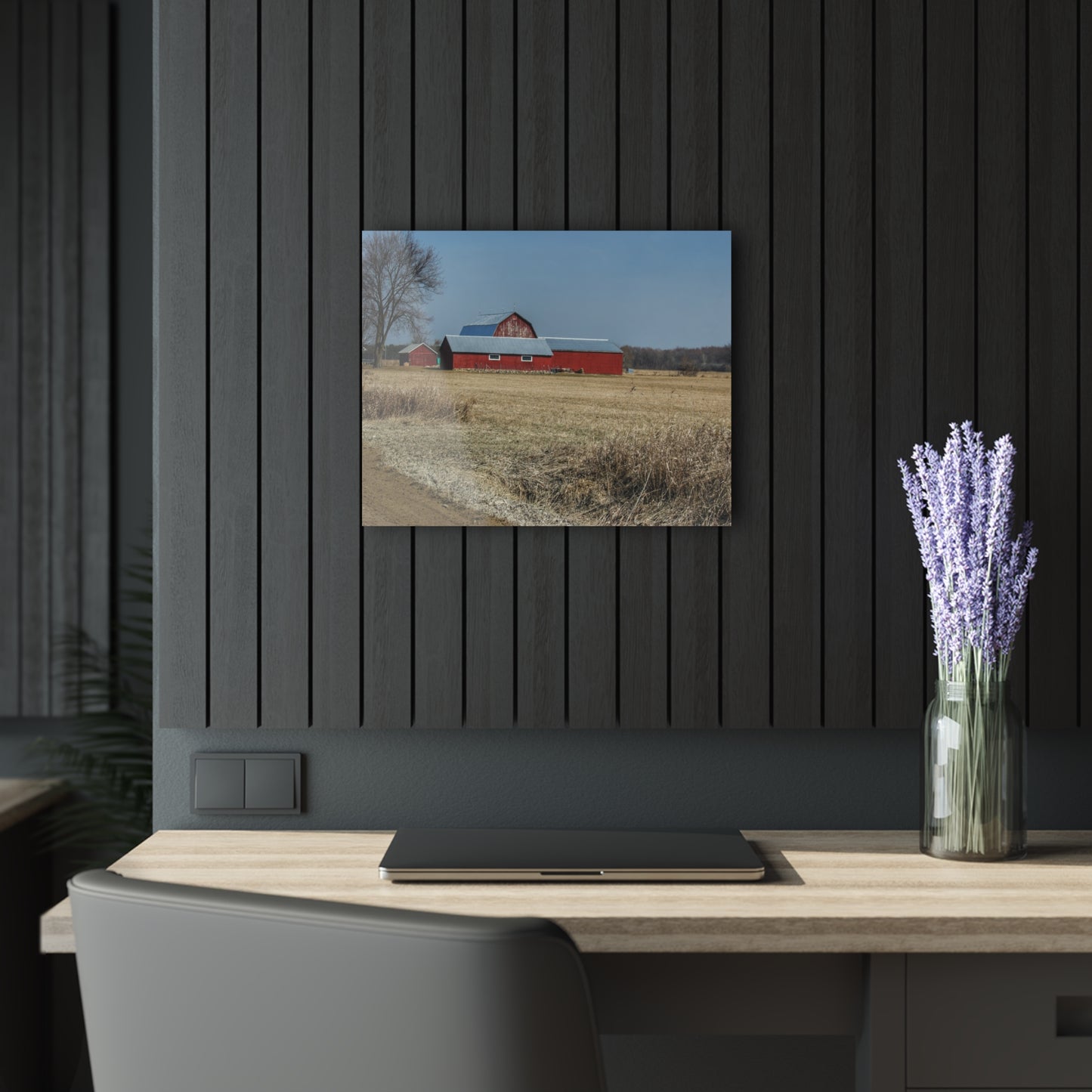 U R There Photography Romeo Plank Road Reds II Rustic Farmhouse Acrylic Wall Print