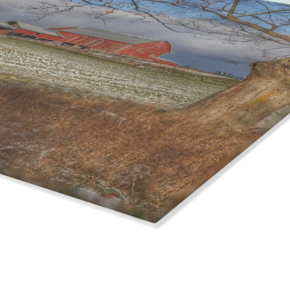 U R There Photography Approaching Storm on Edward Road Rustic Farmhouse Tempered-Glass Cutting Board