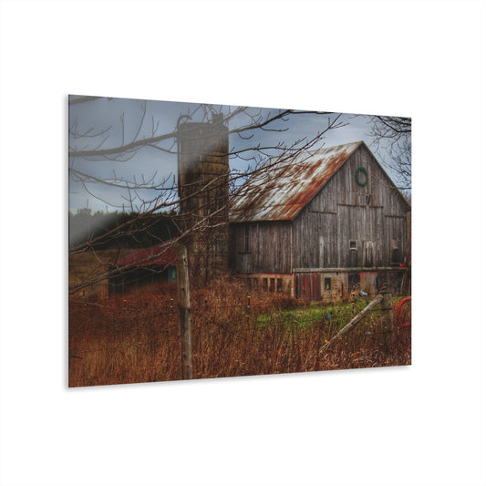U R There Photography Churchill Christmas Barn II Rustic Farmhouse Acrylic Wall Print