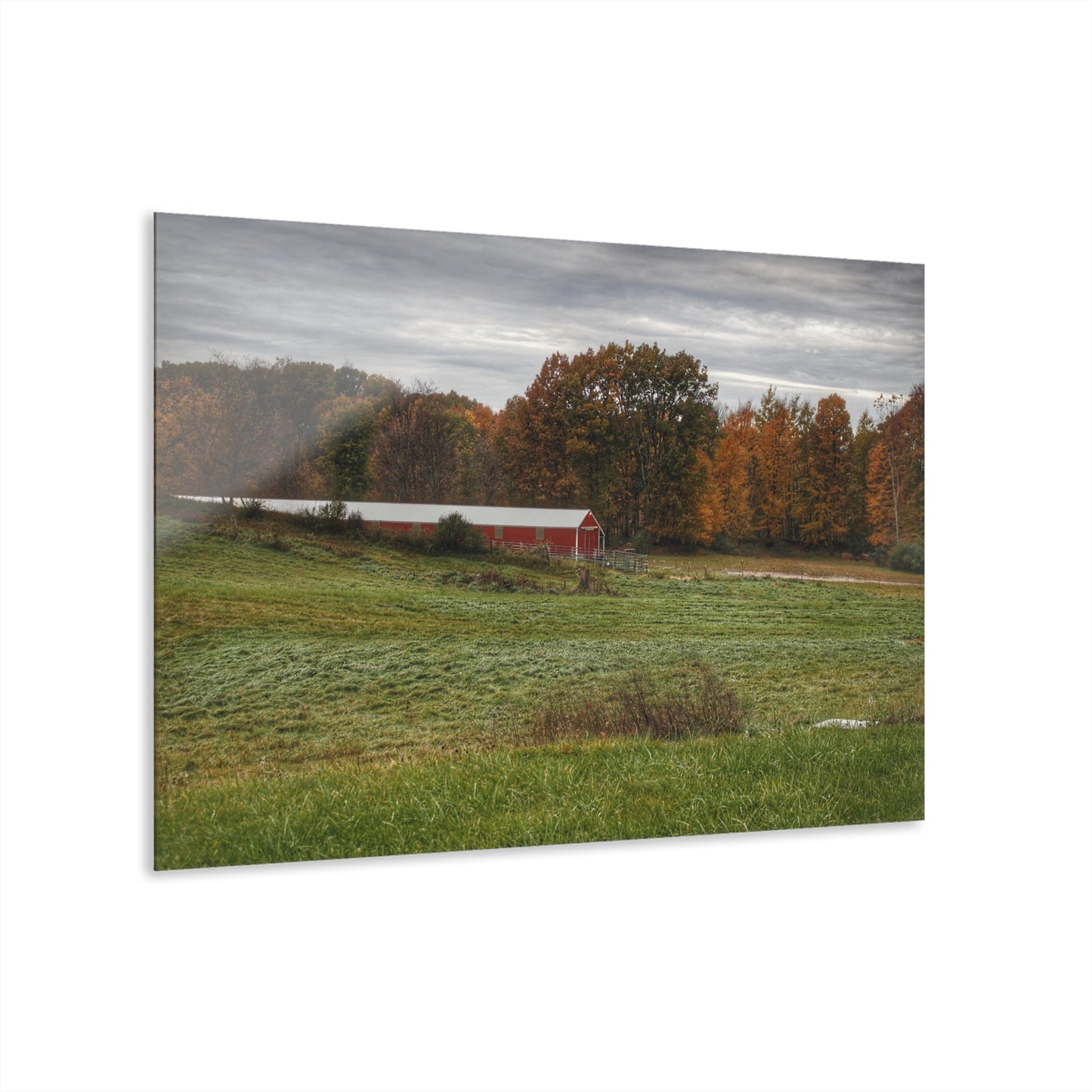 U R There Photography Bronson Lake Hidden Red I Rustic Farmhouse Acrylic Wall Print