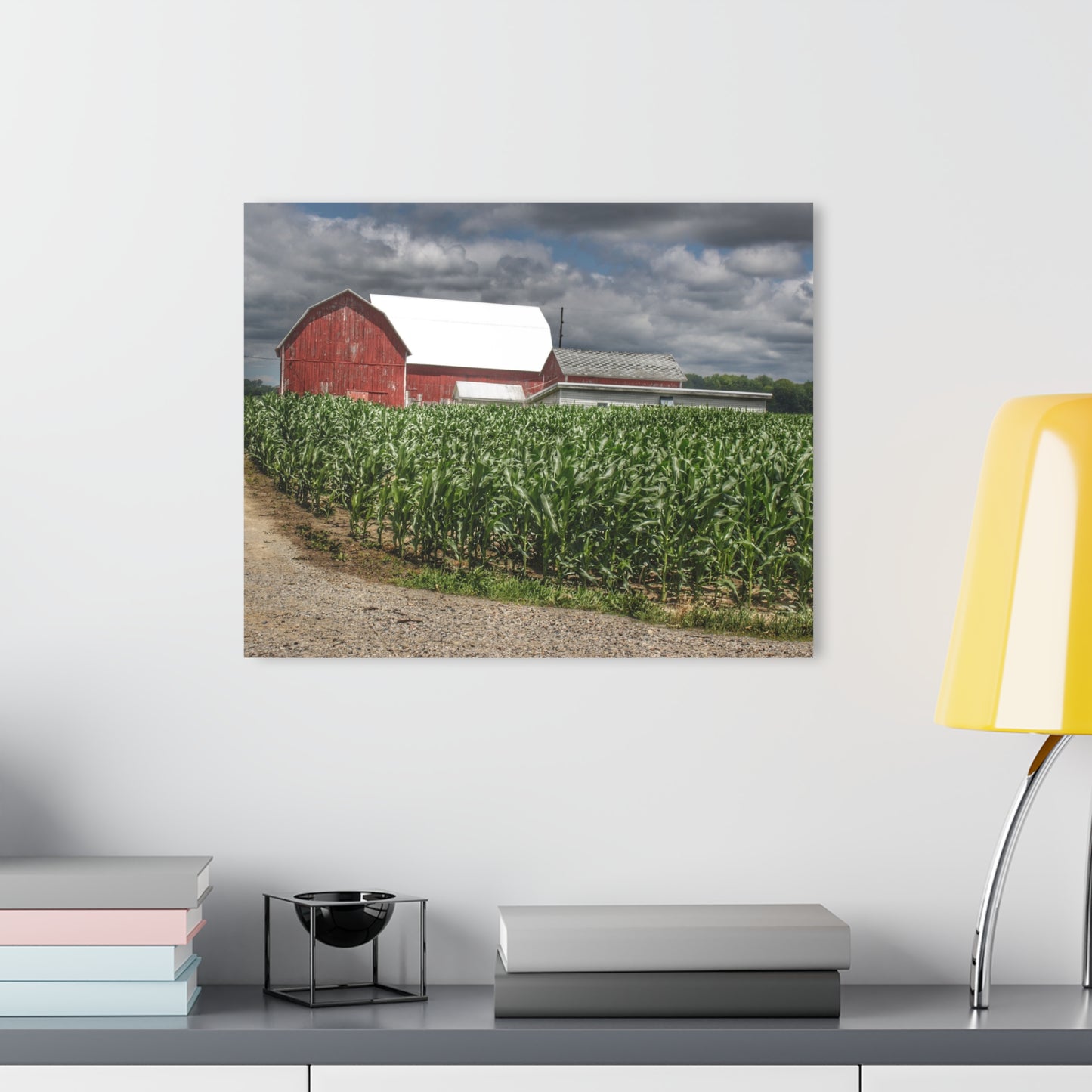 U R There Photography Millington Road Reds Rustic Farmhouse Acrylic Wall Print