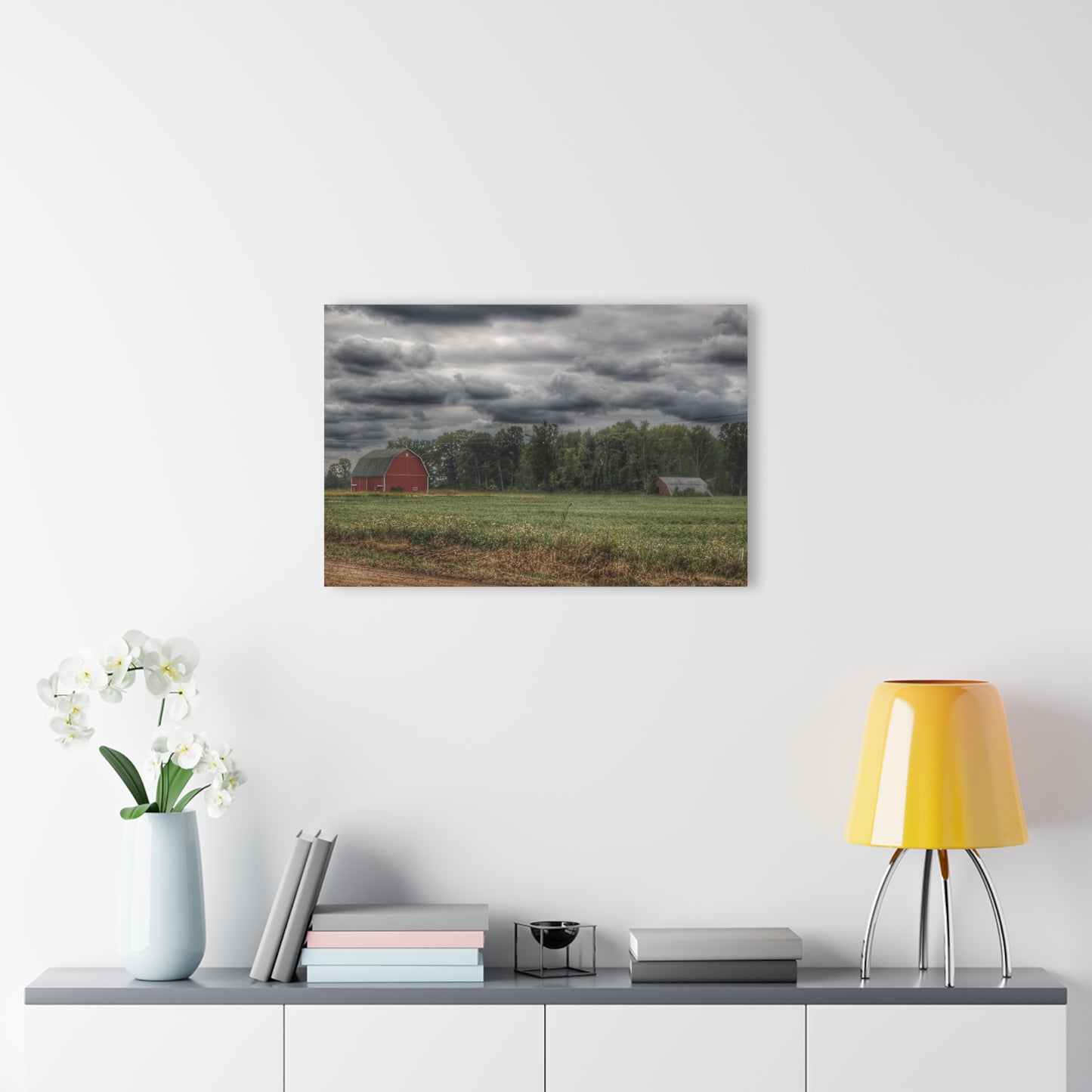 U R There Photography Weyer Road Red and Quonset Rustic Farmhouse Acrylic Wall Print