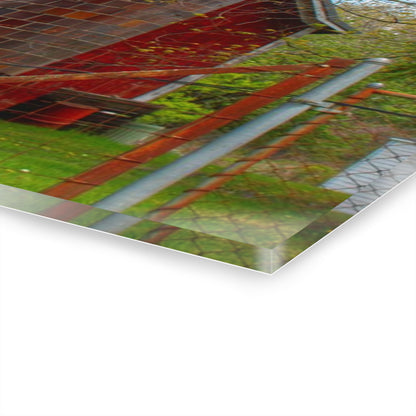 U R There Photography Mead Road Red Rustic Farmhouse Acrylic Wall Print