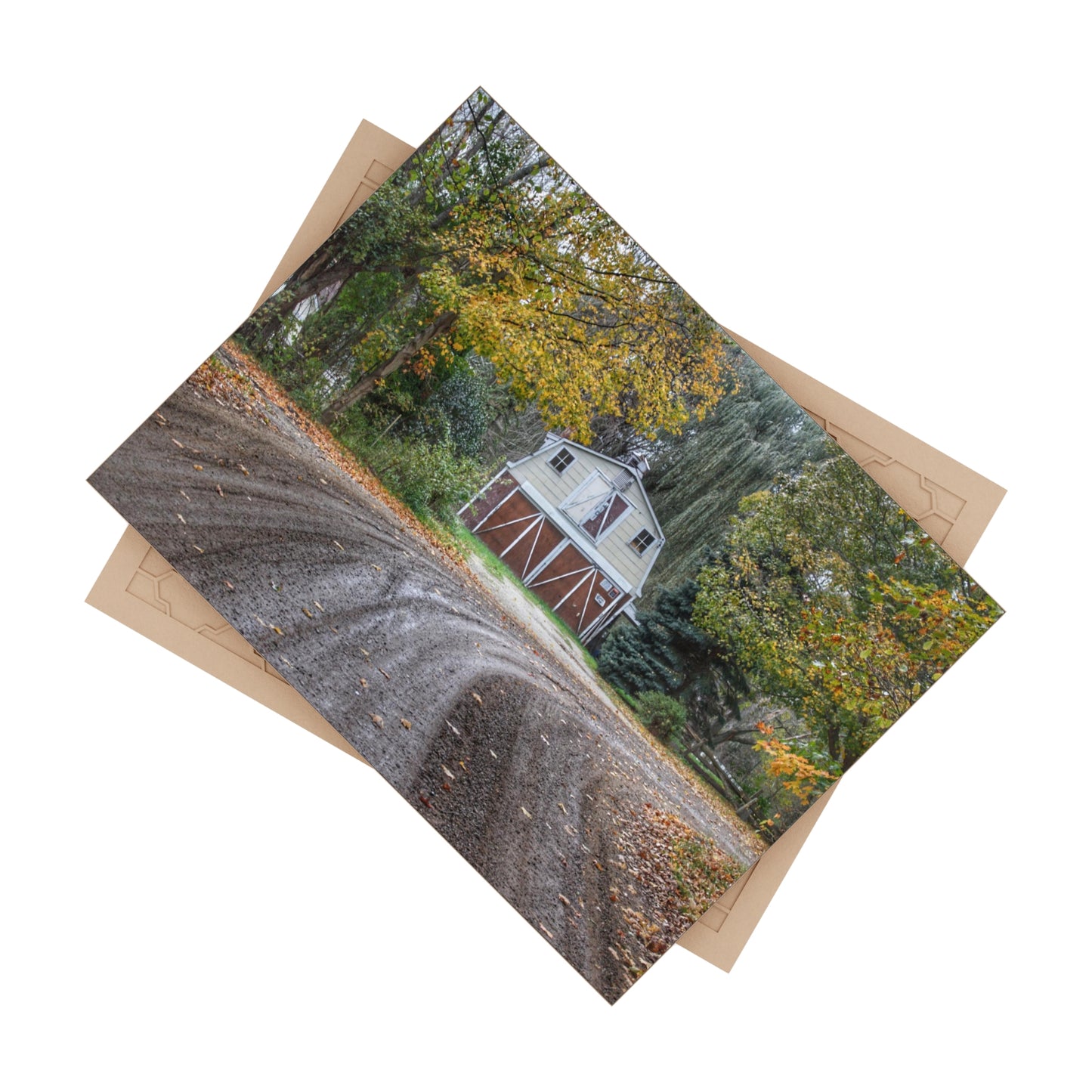 U R There Photography Barn at the Bend Rustic Farmhouse Decorative Ceramic Tile