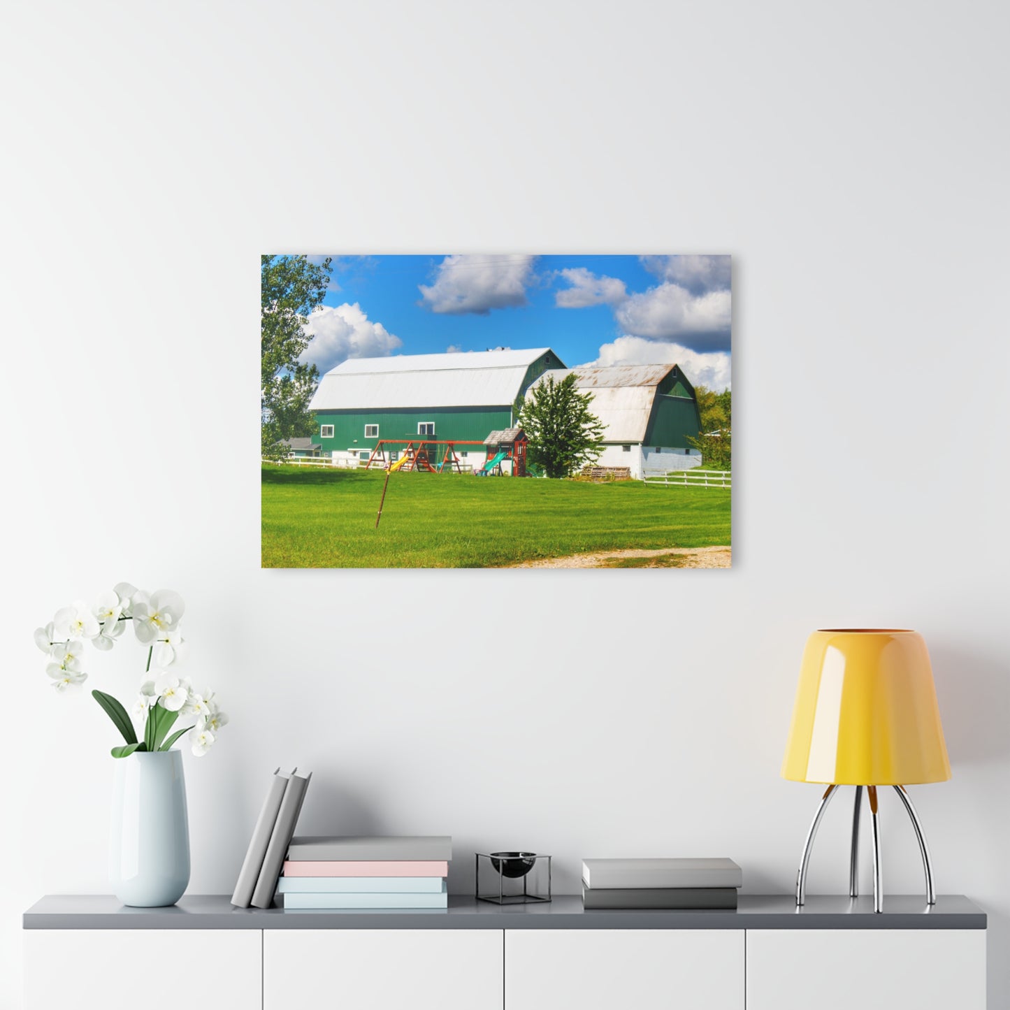 U R There Photography Hough Road Green Rustic Farmhouse Acrylic Wall Print