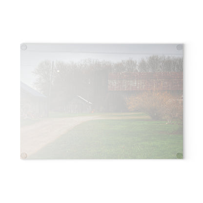 U R There Photography South Summers Road Rusted and Little Grey Rustic Farmhouse Tempered-Glass Cutting Board